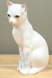 Vintage 1960s Cybis Ceramic White Sitting Cat Figurine