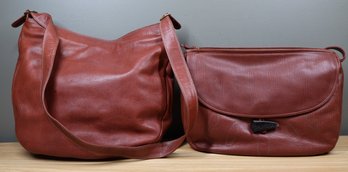 Lot- (2) Bagheera Brown Leather Purses