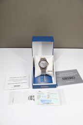 Seiko Solar Grey Dial Luminous Two Tone Men's Watch V158-0AD0 With Extra Links