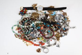 Lot- Costume Jewelry- Watches, Necklaces, Bracelets, And Brooches