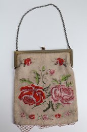 Red Rose Beaded Evening Handbag