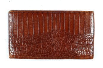 Tumi Alligator Wallet Brown Leather Vintage Bifold