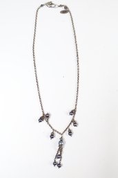 Lenni Navarro Sterling Silver 925 Necklace With Purple Beads