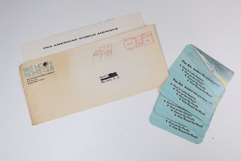 Envelope With Signed Letter And Membership Cards For The Pan-Am First Moon Flights Club