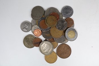 Lot Of Foreign And American Coins