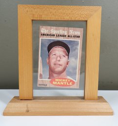 1962 Topps Mickey Mantle #471 Baseball Card With Wooden Stand