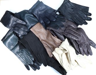 Lot Of Gloves - Real Kid Leather Gloves - Italian Leather