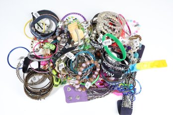 Lot Of Bracelets - Bangles - Rubber Bracelets - Silicon Wristbands - Real Music Radio Wristbands