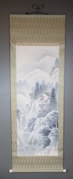 Mountain Landscape Tokyo Japan Winter Snow Scroll Signed