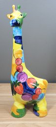 Anatoly Turov Ceramic Giraffe Signed Colorful Fruit Still Life Signed