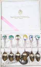 Nippon Souvenir Production Company Nickle Silver Plated Spoons Made In Tokyo