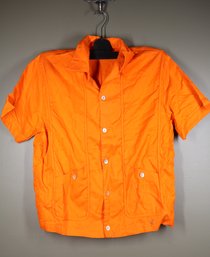 Catalina Martin Men's Orange Short Sleeve Button Down Shirt Size Medium