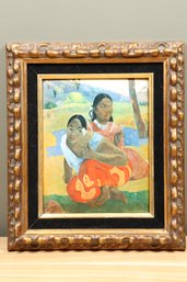 Vintage Framed Convex Enamel Painting Paul Gauguin When Will You Marry? Quand Te Maries-tu? Post-Impressionist