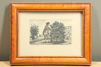 Mary Jo Gimber 1994 Local Artist Framed Artist's Print Lithograph The Gardener Signed