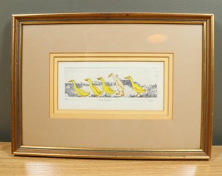 Vintage Signed Urban Print Five Ducks 66/100