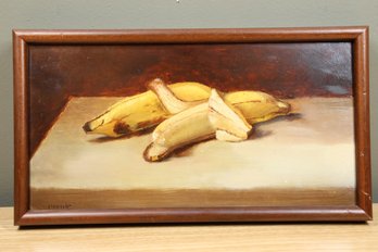 Still Life Bananas Oil On Board Signed Barnes