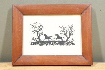 1977 Framed Horse Scene Silhouette