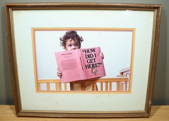 Vintage Framed Baby Print 'how Did I Get Here?' Dr. Lars  Smormi