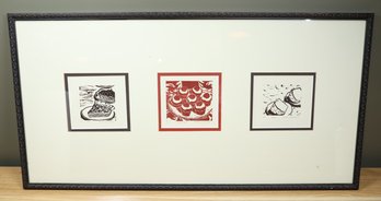 Vintage Susan Roseman Artist's Print Woodblock Prints Deserts Pies Cakes Petite Rouge Susan Roseman