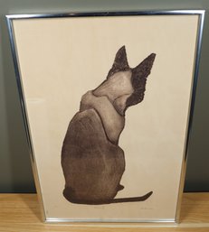 Vintage 3/30 Framed Cat Print 'herself.' Signed