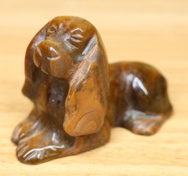 Small Carved Tiger Eye Cocker Spaniel Figurine Tiger's Eye