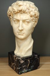 Vintage Michelangelo's David Ruggeri Sculpture Bust On Granite Mount