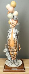 Giuseppe Armani Hobo Clown Figurine Statue With Umbrella & Ballons