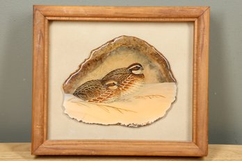 Wildlife Painting On Mineral Heather Haynes Collins Quail Bird