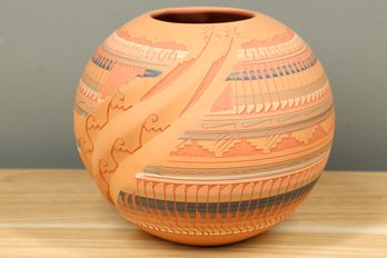 Artist Signed Dena Johnson Navajo Pottery Pot  Vase