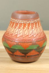 Miniature Navajo Pottery Vase Signed EGH 1997