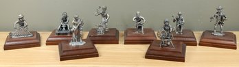 Set Of (8) Pewter Figures Workmen Blacksmith Bricklayer Hunter Vintage Taiwan