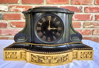 Antique Raingo Freres Marble Dore Mantel Clock