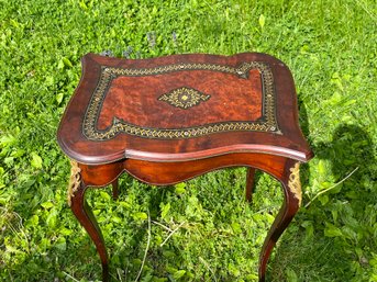 Antique Louis XV Style Inlaid Wood Side Table
