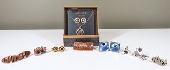 Selection Of Mixed Jewelry - Cuff Links - Monet Necklace And Earrings