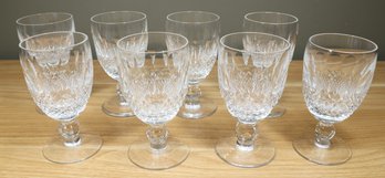 Set Of (8) Waterford Crystal Colleen Claret Goblets Lead Glass Vintage