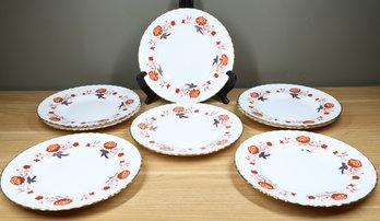 Set Of (8) Bali Royal Crown Derby Bone China Dinner Plates Ely Chelsea