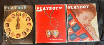 PLAYBOY MAGAZINE 1957 LOT OF 3