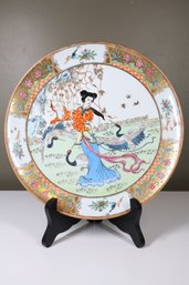 Chinese Zhongguo Zhi Zao Hand Painted Porcelain 10 Plate Gold Detailing