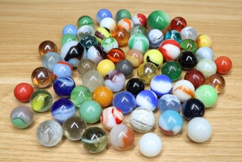 Lot Of (70) Vintage Glass Marbles Multicolored