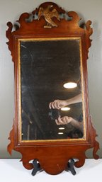 19th C. Mahogany Chippendale Mirror With Inlay - Golden Eagle Relief