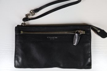 Coach Black Leather Wristlet