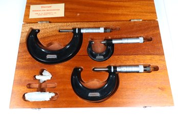 Rare Starrett 1 Set Of 3 S436a-rl 0-3' Outside Micrometer Set