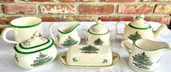Spode Christmas Tree Lot - Teapot, Creamer, Sugar, Serving Pieces