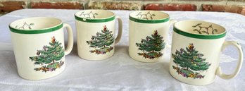 Set Of 4 Spode Christmas Tree Coffee Mugs