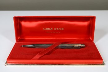 Caran D'ache Ecridor Chevron Silver Plated Ballpoint Pen