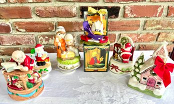 Vintage Lot Of Christmas Music Boxes