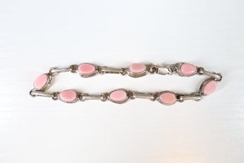 Sterling Silver With Pink Stone