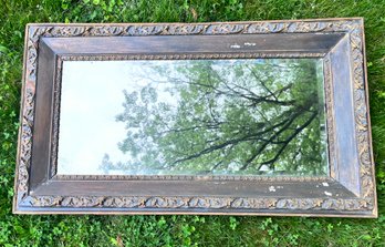 Antique Rectangular Wood Ornate Mirror