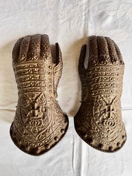 Vintage Life-size Knight Gauntlet Hand Cast Iron Wall Hanging
