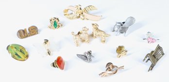 Lot Of (14) Costume Brooches Pins Vintage